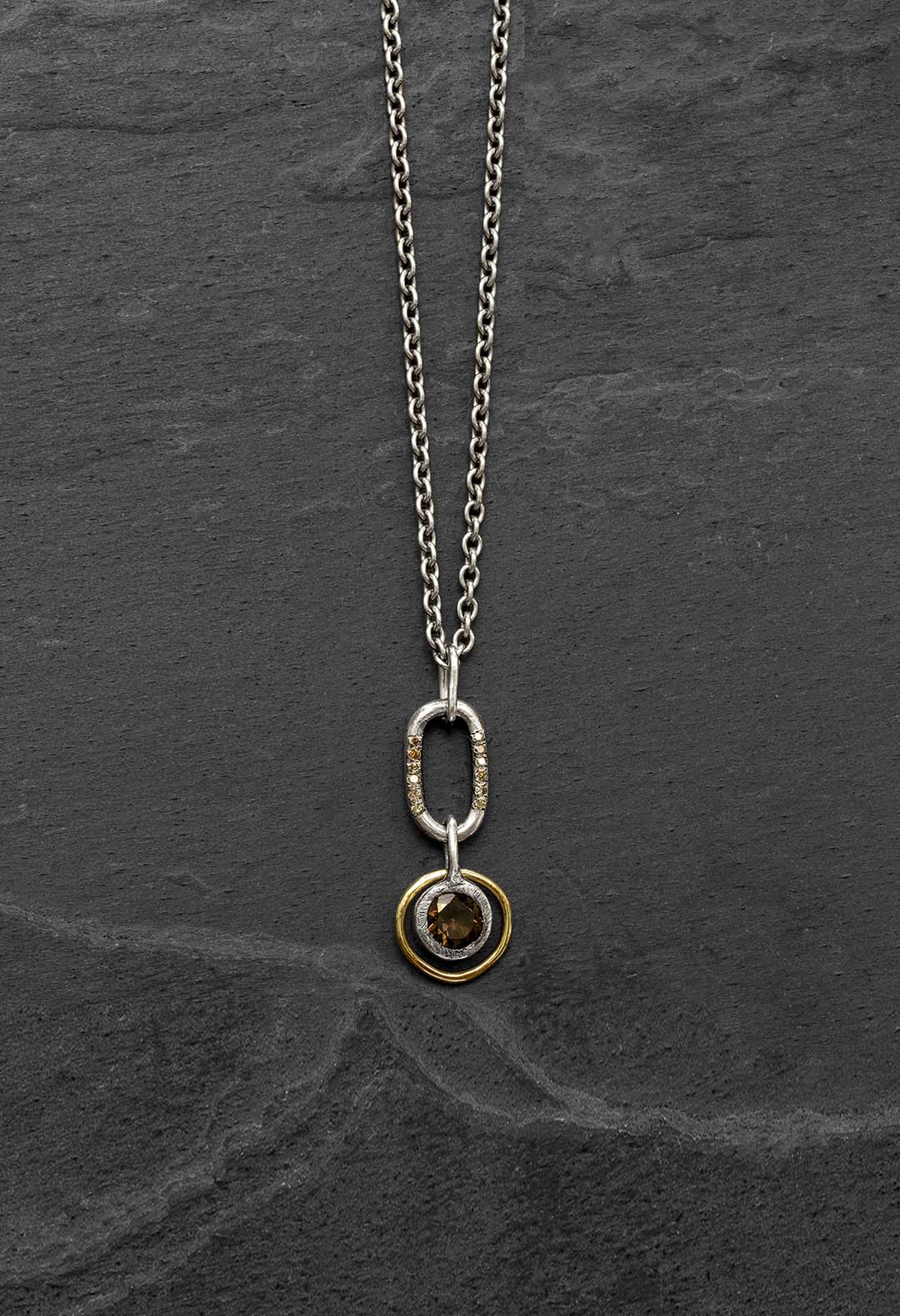 Quartz gold ring necklace