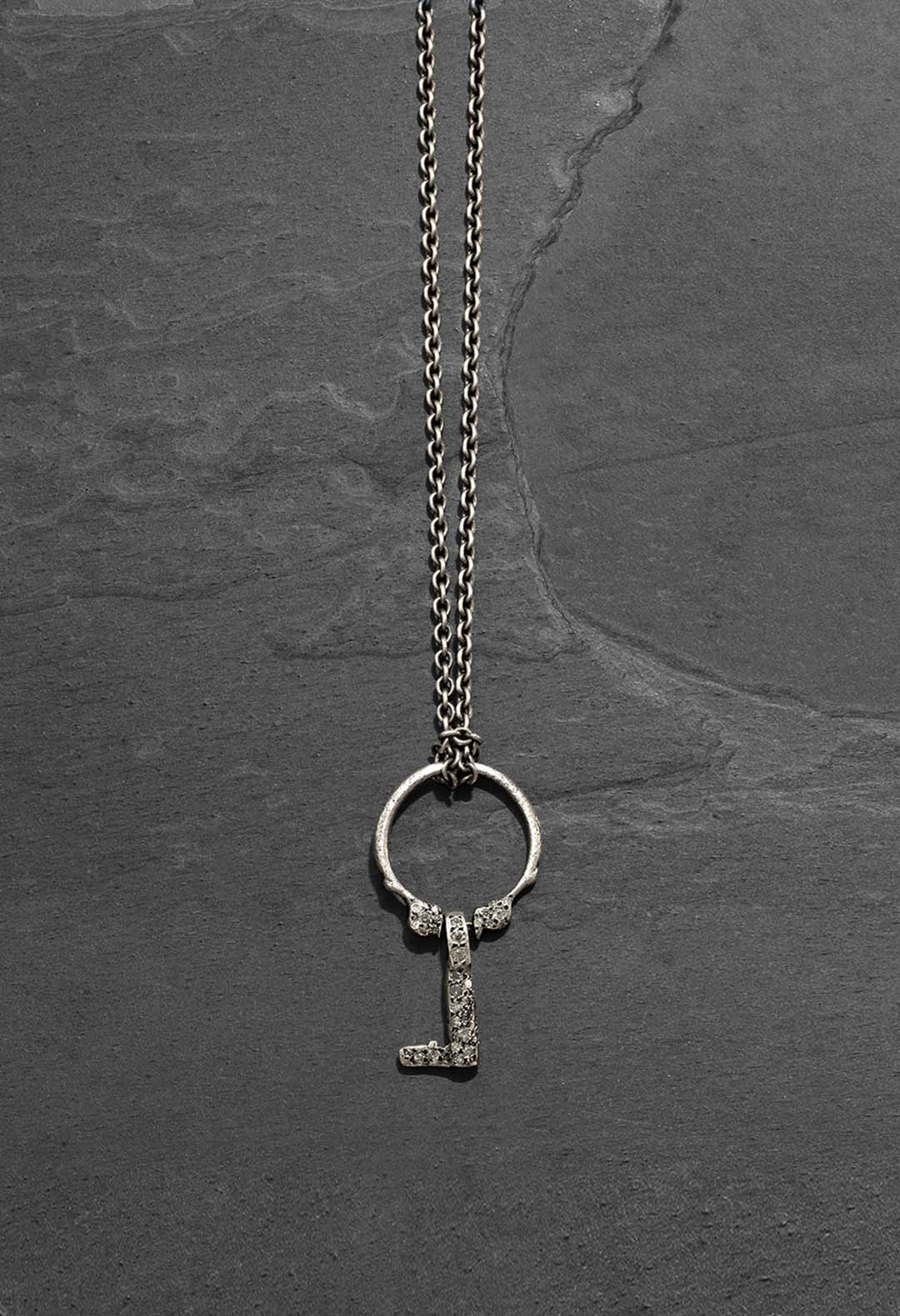 Diamonds key necklace