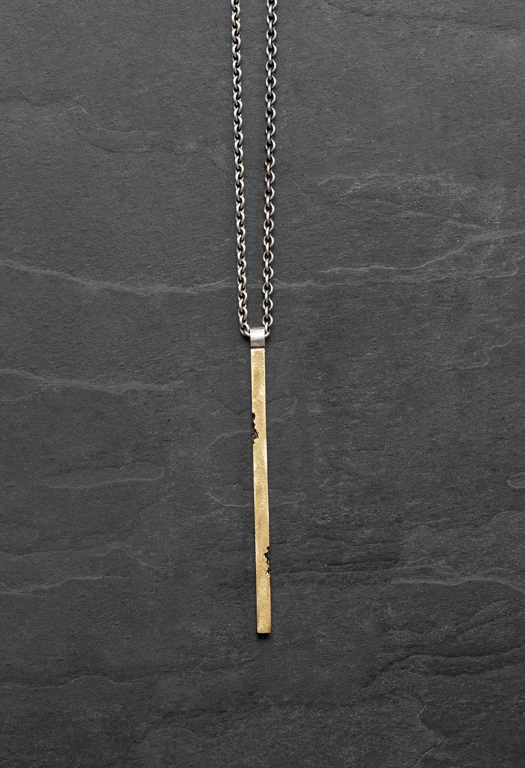 Gold stick necklace