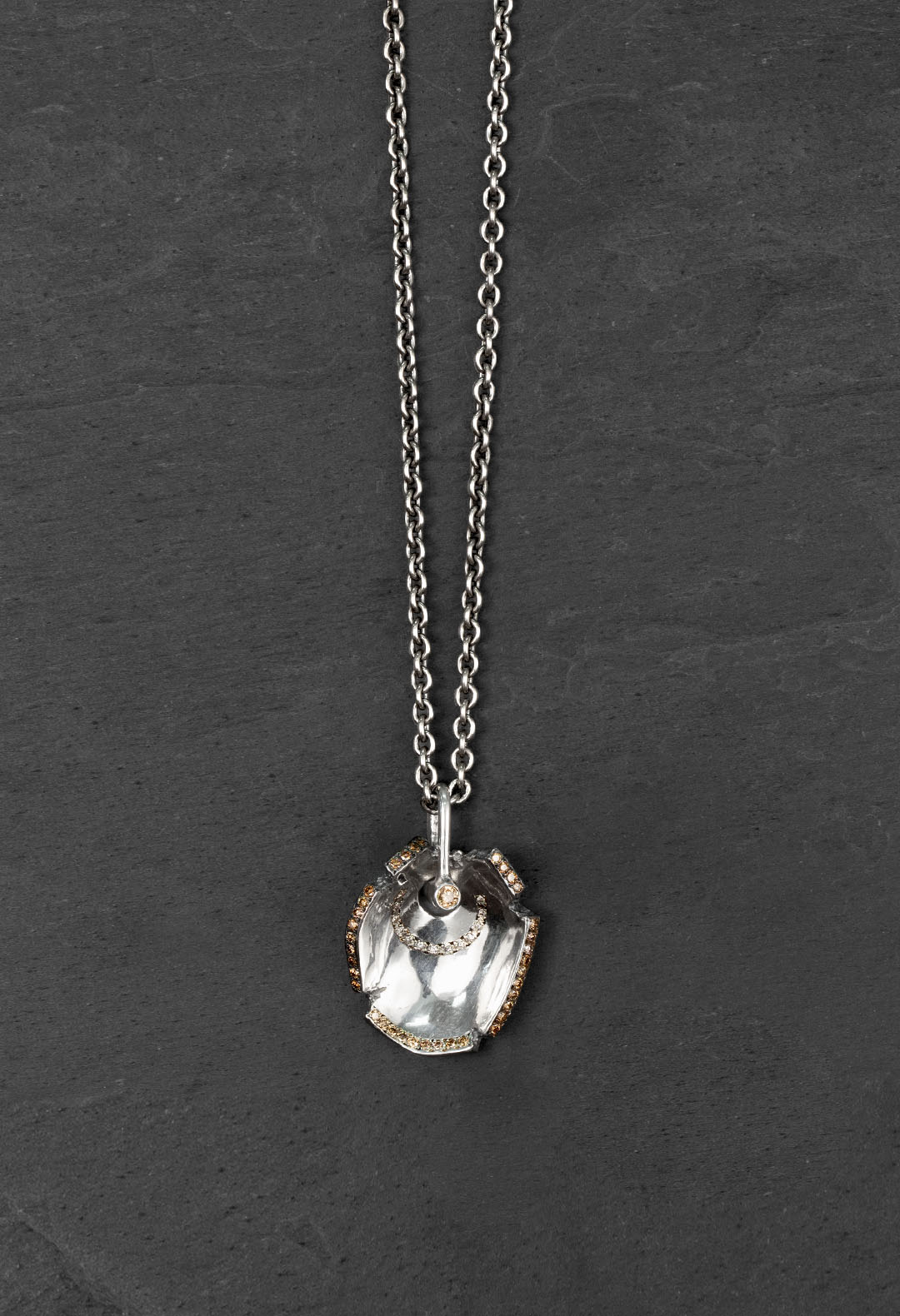 Diamond crest necklace