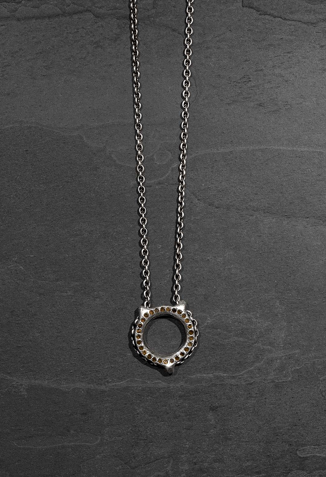 Chain loop stones necklace
