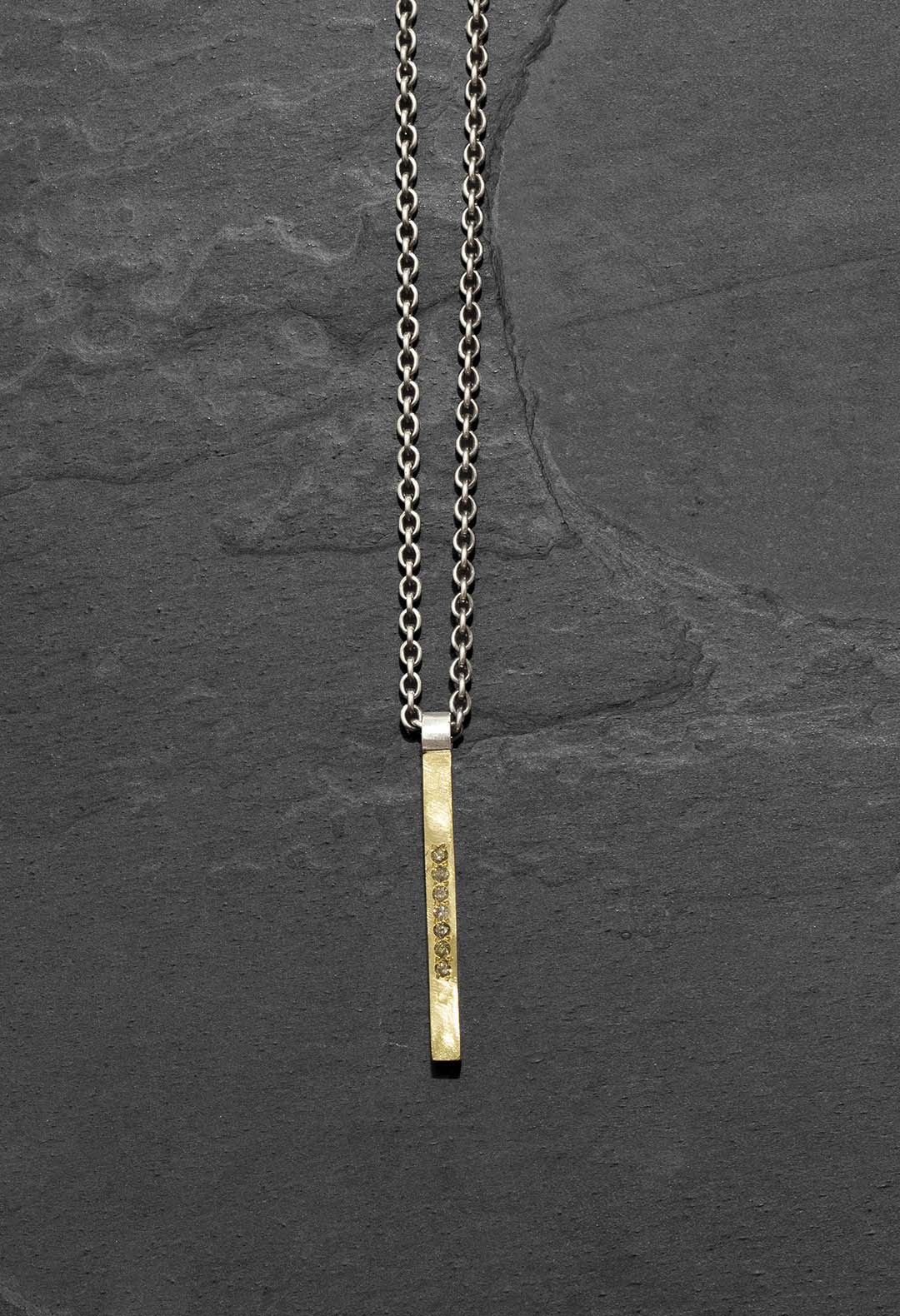 Gold & champagne stick necklace