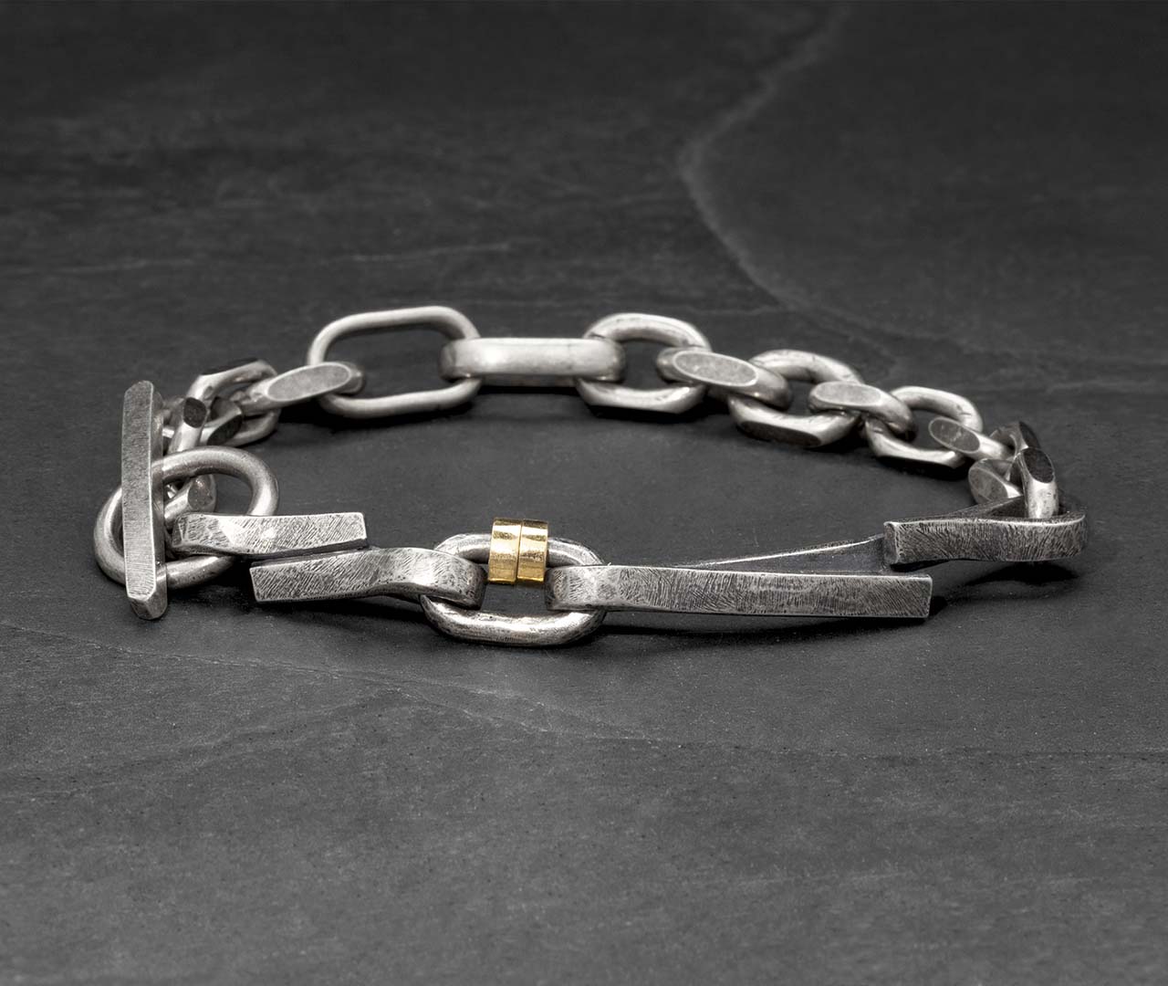 Linked staples bracelet