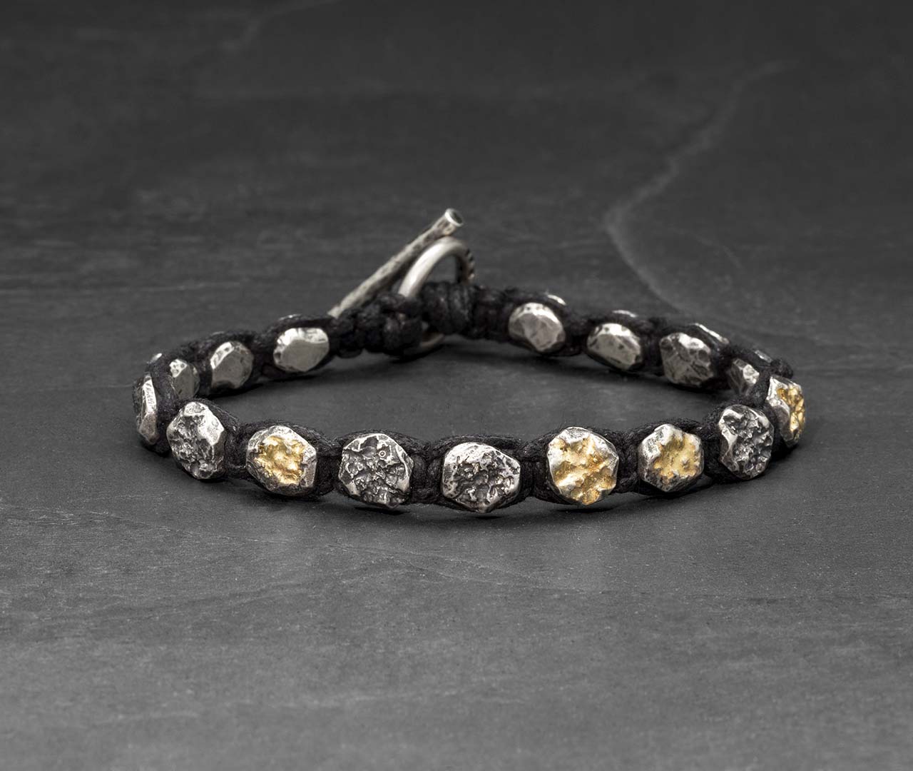 Lava beads mix macramé bracelet