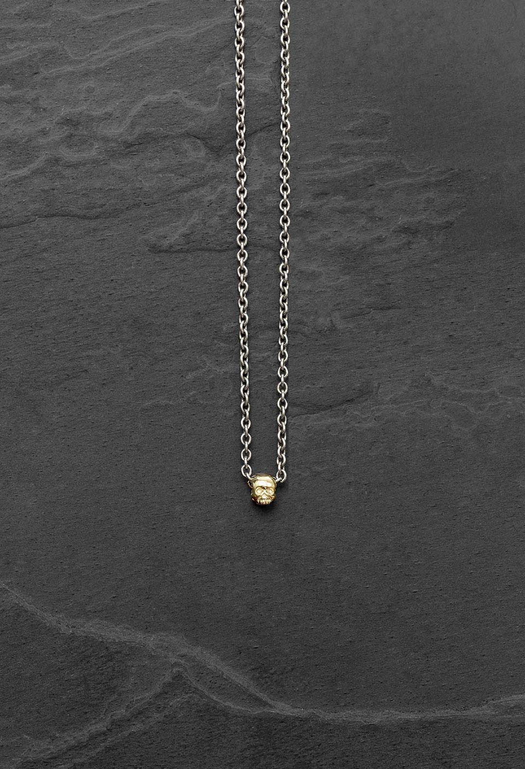 Gold skull bead necklace