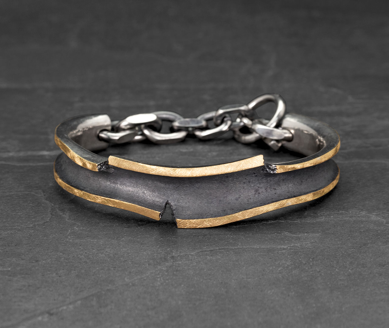 Gold torn edges bracelet